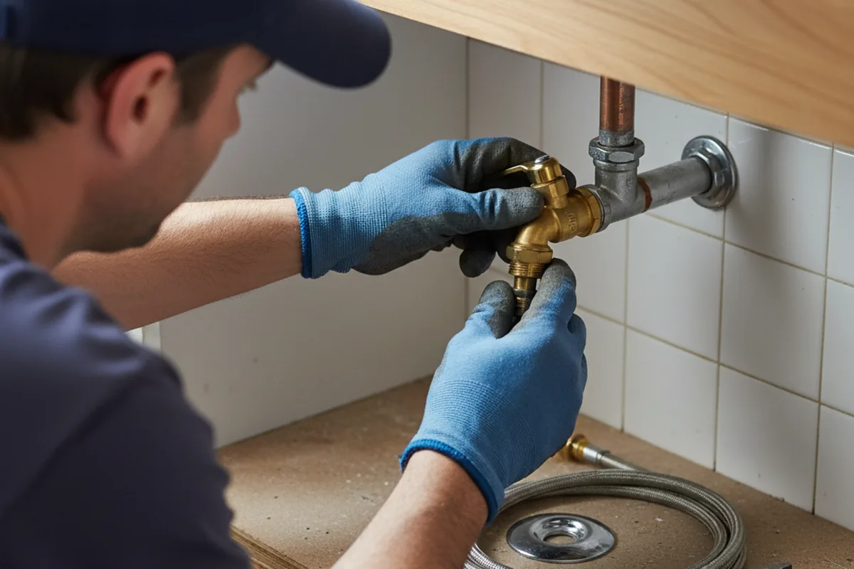 Shutoff valve and fitting work during Emergency Plumbing in Union